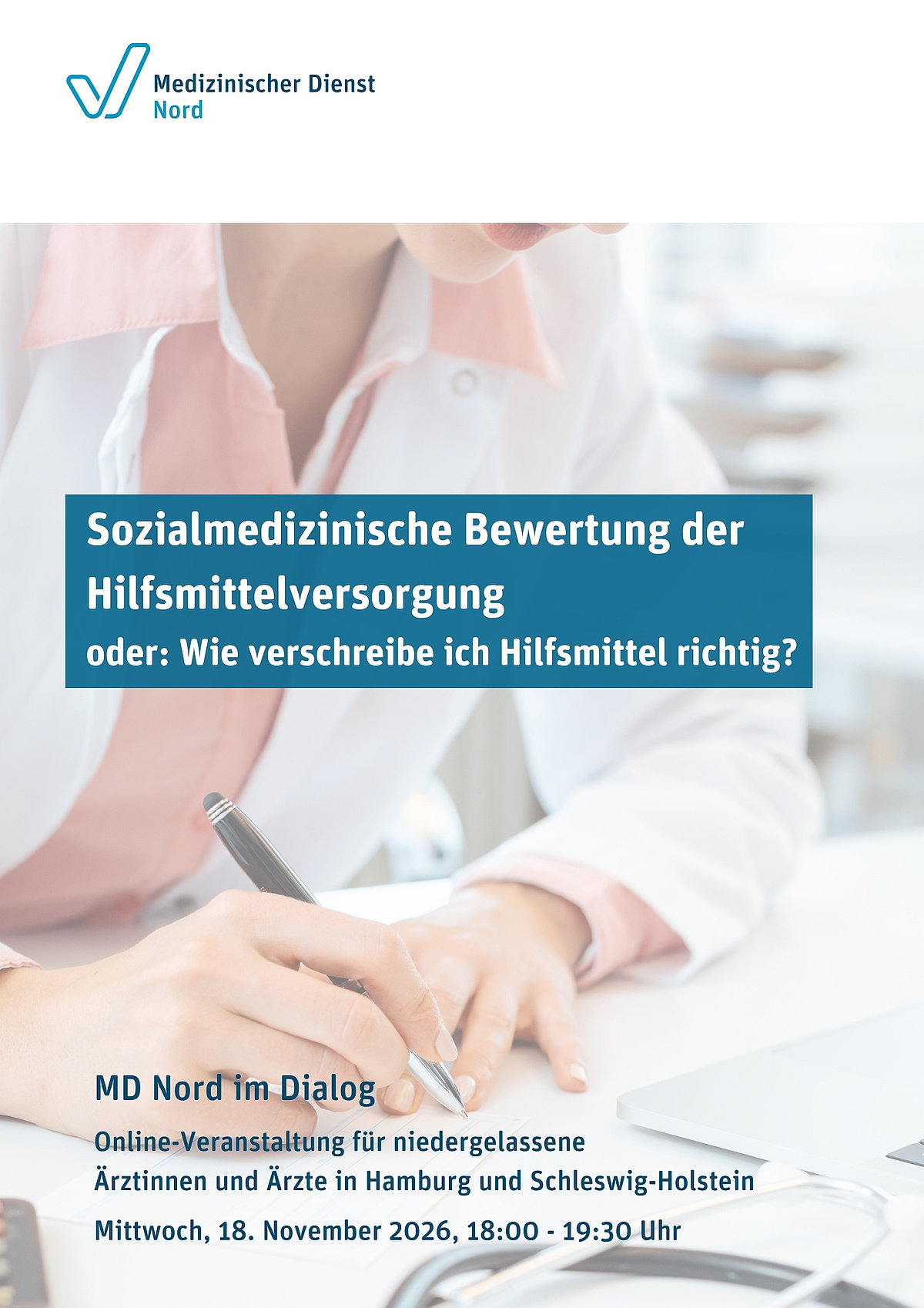 Flyer zur Online Veranstaltung Hilfsmittelverordnung